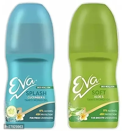 EVA Soft  Splash Roll On For Fresh  Smooth Underarm For Women 100 ml, Pack of 2