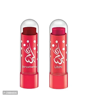 Eva Fresh Lips 4.5gm Strawberry and Litchi Combo Moisturizing Lip Balm