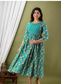 Aqua blue colour maternity wear for women-thumb3