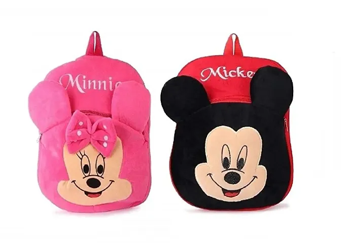 Soft Material Plus Backpack Girl / Baby School Bag For Kids ( Pack of 2 )