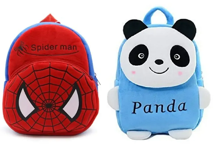 Cartoon Print Soft Material School Bag Pack of 2