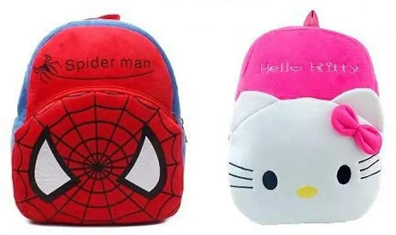 Cartoon Print Soft Material School Bag Pack of 2