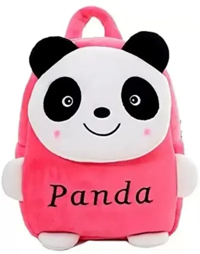 Sarvagya Kids School Bag Panda Soft Plush Backpacks Cartoon Boys & Girls 2-5 Years (Pink)