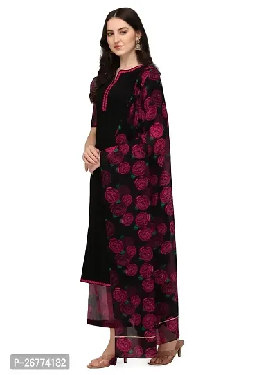 Elegant Silk Crepe Self Design Kurta with Bottom And Dupatta Set For Women-thumb2