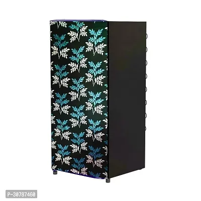 Classic Black Polyester Printed Refrigerator Full Body Cover