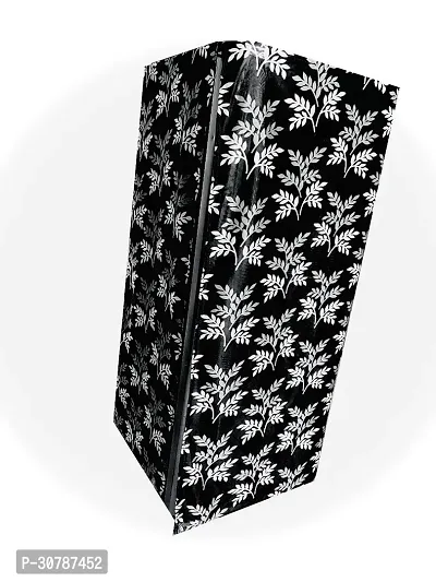 Classic Black Polyester Printed Refrigerator Full Body Cover-thumb0