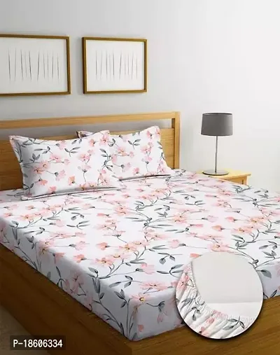 Comfortable Cotton Double Bedsheet with Two Pillow Covers-thumb0