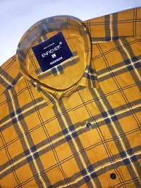 Classic Cotton Blend Checked Casual Shirts for Men (YELLOW)-thumb3