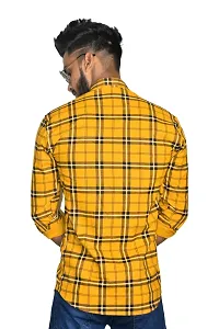Classic Cotton Blend Checked Casual Shirts for Men (YELLOW)-thumb2