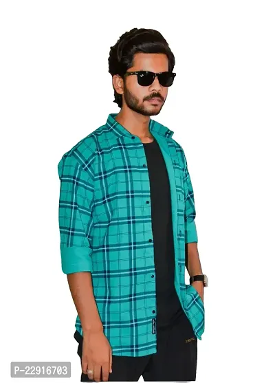 Classic Cotton Blend Checked Casual Shirts for Men