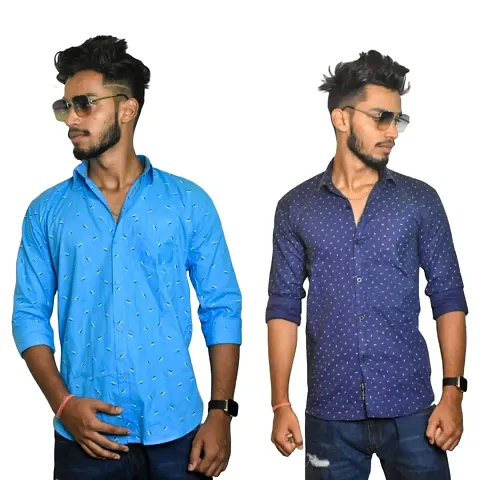 Party Shirt for Men Full Sleeve Combo (Pack of 2)