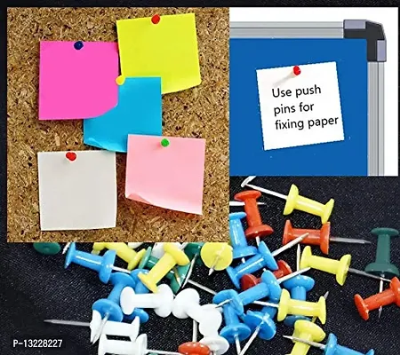 SAVISON Multicolor Plastic Head Thumb Push Pin for Notice Board | Bulletin Board with a Reusable Storage Box (300 pcs)-thumb5