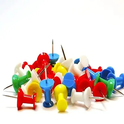 SAVISON Multicolor Plastic Head Thumb Push Pin for Notice Board | Bulletin Board with a Reusable Storage Box (300 pcs)