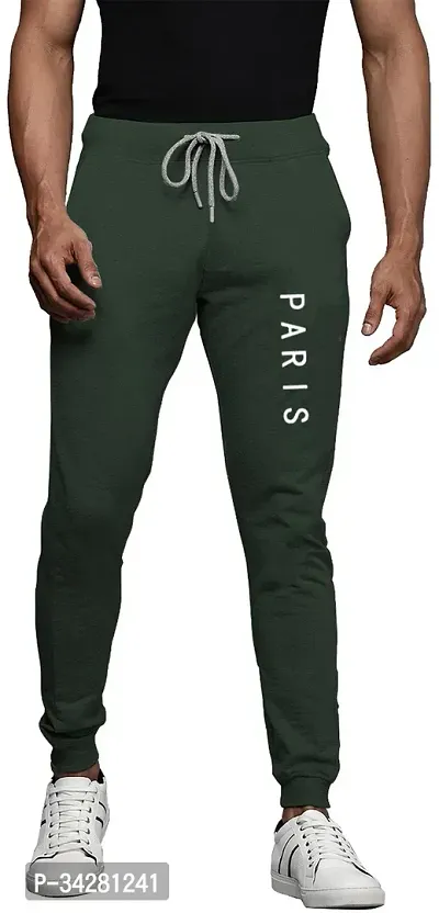 Comfortable Green Cotton Blend Regular Track Pants For Men-thumb0