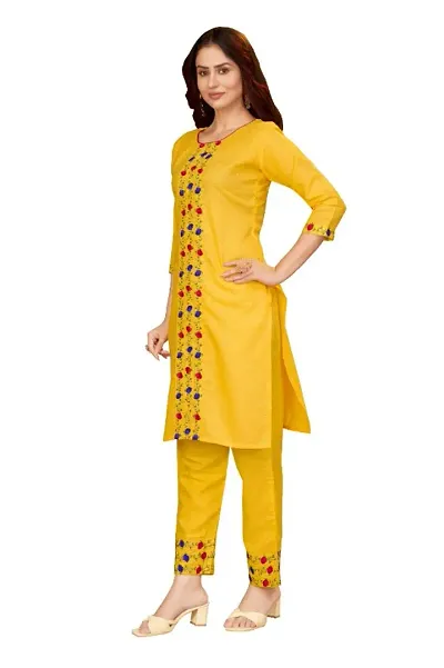 Women's Blend Straight Kurta with Pant