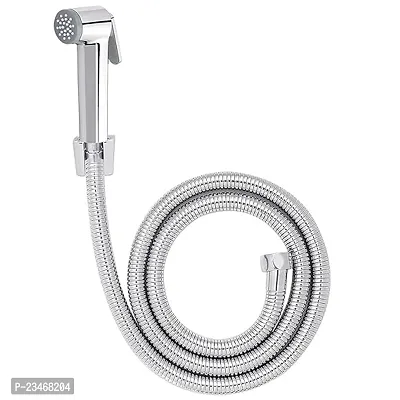 Classic Dorvin Health Faucet Set - Ss-304 Grade 1 Meter Flexible Hose Pipe With Brass Inserts, Abs Plastic Chrome Plated Faucet Head And Wall Holder (Chrome)Sv-3052 Hfs