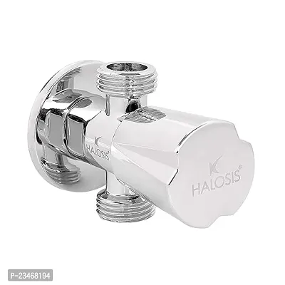 Classic Hl-6015Cps Ambra Brass Dual 2 In 1 Angle Valve With Wall Flange, Quarter Turn,2 Way Angle Valve (Chrome)