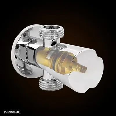 Classic Round Angle Cock With Wall Flange Chrome Bathroom Faucets Taps And Faucet Angle Valve Stop Cock Tap Angle Valve For Bathroom Geyser Tap Angle Cock Faucet-thumb0