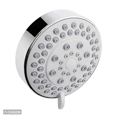 Classic 4-Inch Fabia 5-Function Shower Head | Abs Chrome Plated | Multi Function 5-Spray Modes Overhead Shower | Without Arm (Chrome Grey)