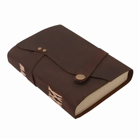 Pranjals house Pure Genuine Real Vintage Leather Handmadepaper Notebook Diary For office Home to Write Poem Daily Update - Brown Size of 7*5