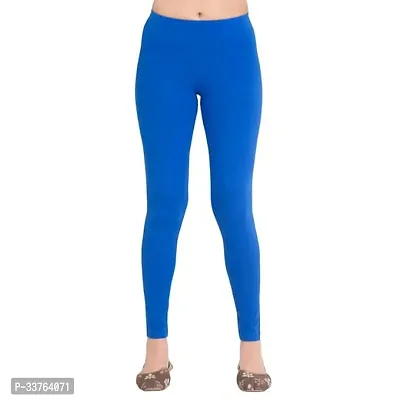 Stylish Blue Polyester Solid Churidaar Leggings For Women-thumb0