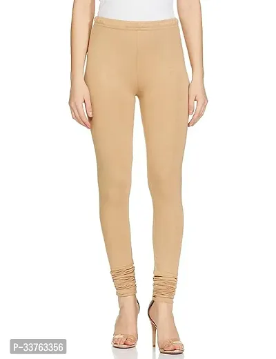 Stylish Beige Polyester Solid Churidaar Leggings For Women-thumb0