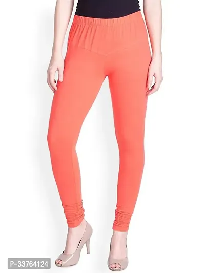 Stylish Peach Polyester Solid Churidaar Leggings For Women-thumb0