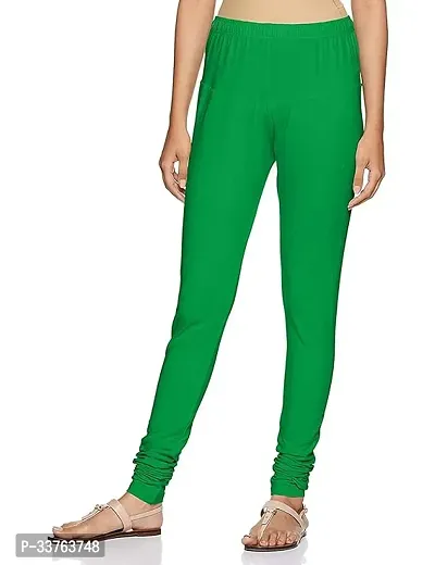 Stylish Green Polyester Solid Churidaar Leggings For Women-thumb0