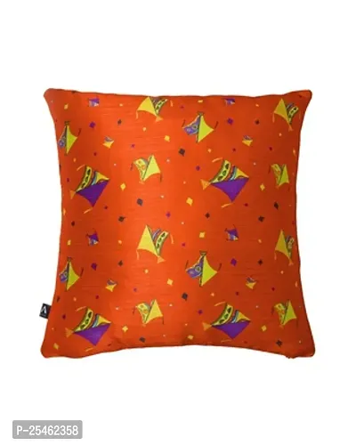 Stylish Red Silk Blend Printed Cushion Covers