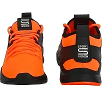 Stylish Mesh Orange Gym Running Sport Shoes For Men-thumb1