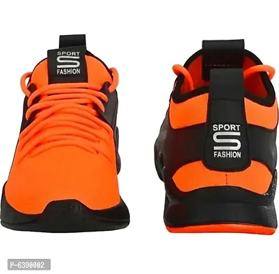 Stylish Mesh Orange Gym Running Sport Shoes For Men-thumb2