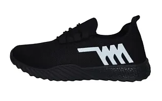 Stylish Mesh Black Relaxed Sports Shoes For Men-thumb1