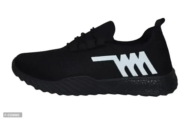 Stylish Mesh Black Relaxed Sports Shoes For Men-thumb2