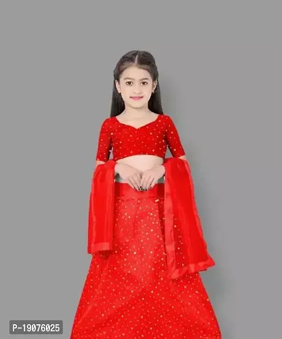 Alluring Red Net Lehenga Choli For Girls-thumb0