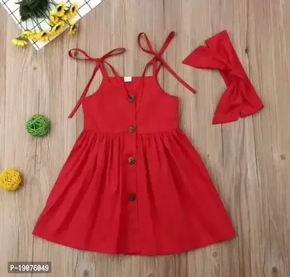 Fabulous Red Cotton Frocks For Girls-thumb0