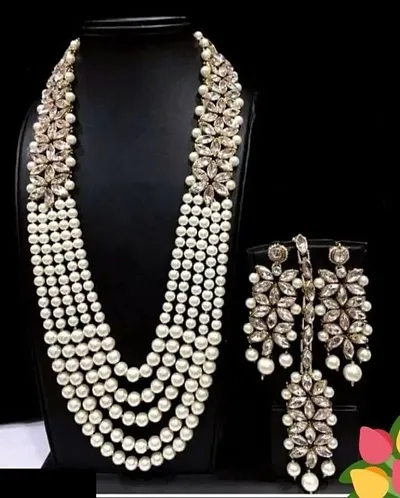 Designer Pearl Kundan Layered Jewellery Set
