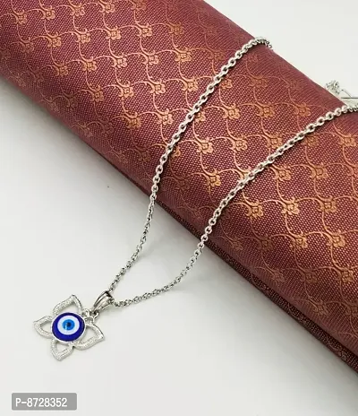 Alluring Alloy Evil Eye Pendant In Chain For Women