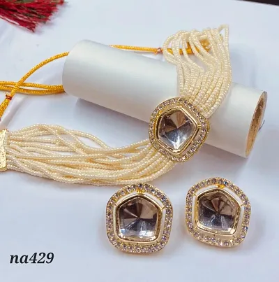 Elegant Alloy Necklace With Earrings For Women