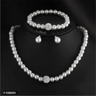 Trendy Attractive Pearl Jewellery Set for Women-thumb2