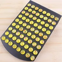 Styling Plastic Success Emoji Pattern Studs Earrings for Women and Girls (Yellow) -Pack of 36 Pairs-thumb2