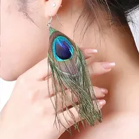 Original Peacock Feather Alloy Earrings for Women and Girls-thumb3