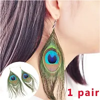 Original Peacock Feather Alloy Earrings for Women and Girls-thumb4