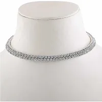 Double Line Silver Choker  Necklace For Girls and Womens.-thumb1