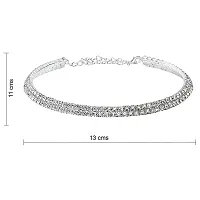 Double Line Silver Choker  Necklace For Girls and Womens.-thumb4