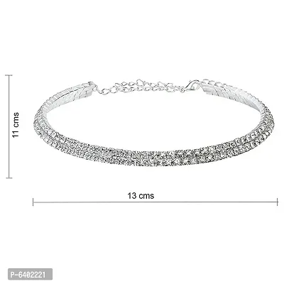 Double Line Silver Choker  Necklace For Girls and Womens.-thumb5