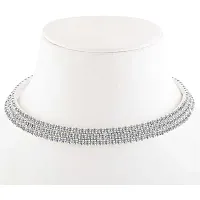 Triple Line Silver Choker Necklace For Girls and Womens.-thumb3