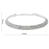 Triple Line Silver Choker Necklace For Girls and Womens.-thumb4