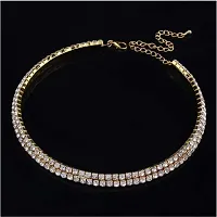 Double Line Rose Gold Choker  Necklace For Girls and Women.-thumb3