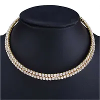 Double Line Rose Gold Choker  Necklace For Girls and Women.-thumb4