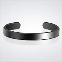 Stainless Steel(Metal) Cuff Kada Bangle Bracelet For Men Boys(Free Size).-thumb1